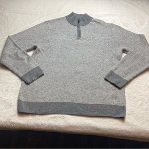 Mark Law 1/4 Zip Gray Tone Knit Sweater Size Large